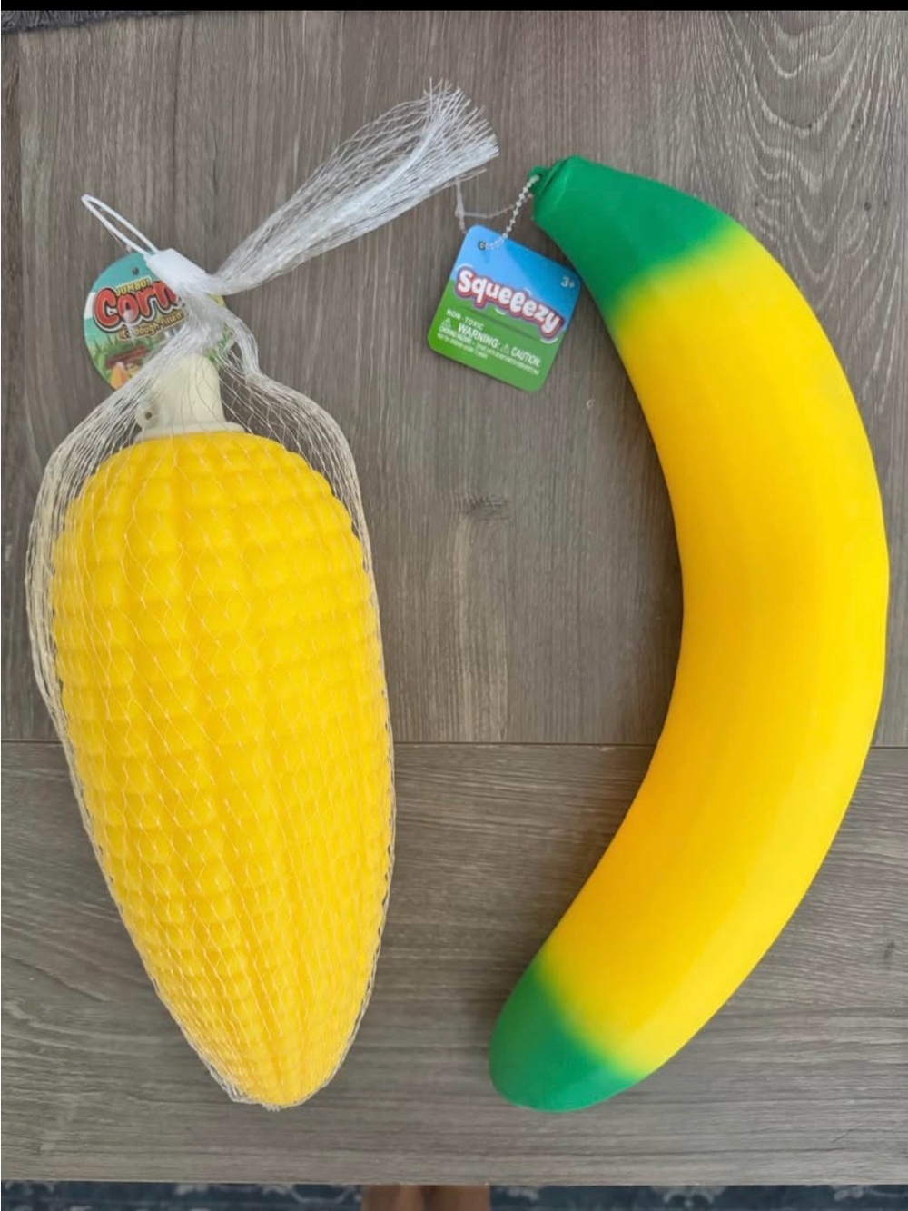 Yellow Banana & Corn Squishy  Toys - Set of 2